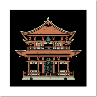 Japanese Temple Woodblock Print Posters and Art